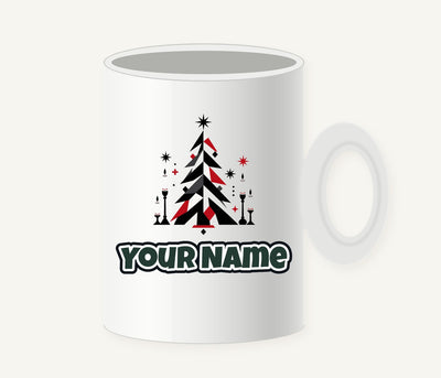 Minimalist Scandi Christmas Tree Personalised Christmas Mug