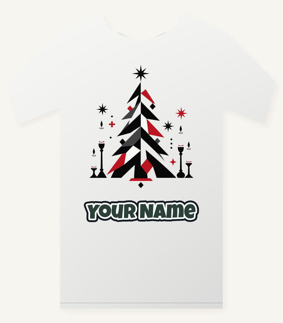 Minimalist Scandi Christmas Tree Personalised Christmas T-Shirt and Hoodie