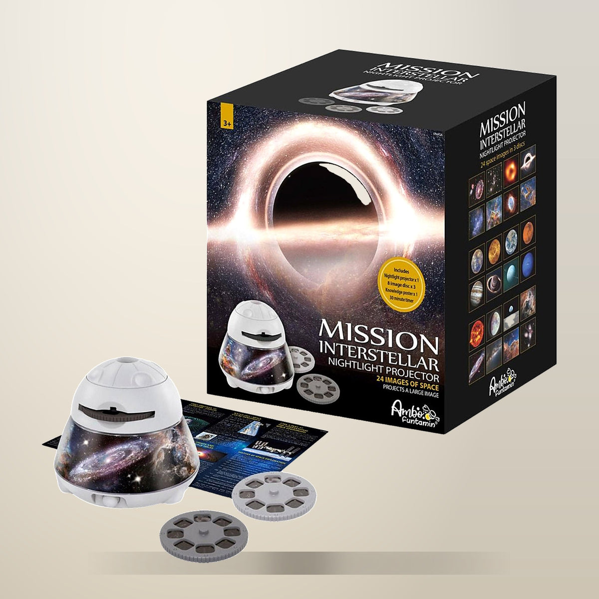 Kenisy Mission Interstellar Night Light Projector, on a plain cream background