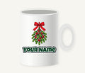 Mistletoe With Red Bow Personalised Christmas Mug