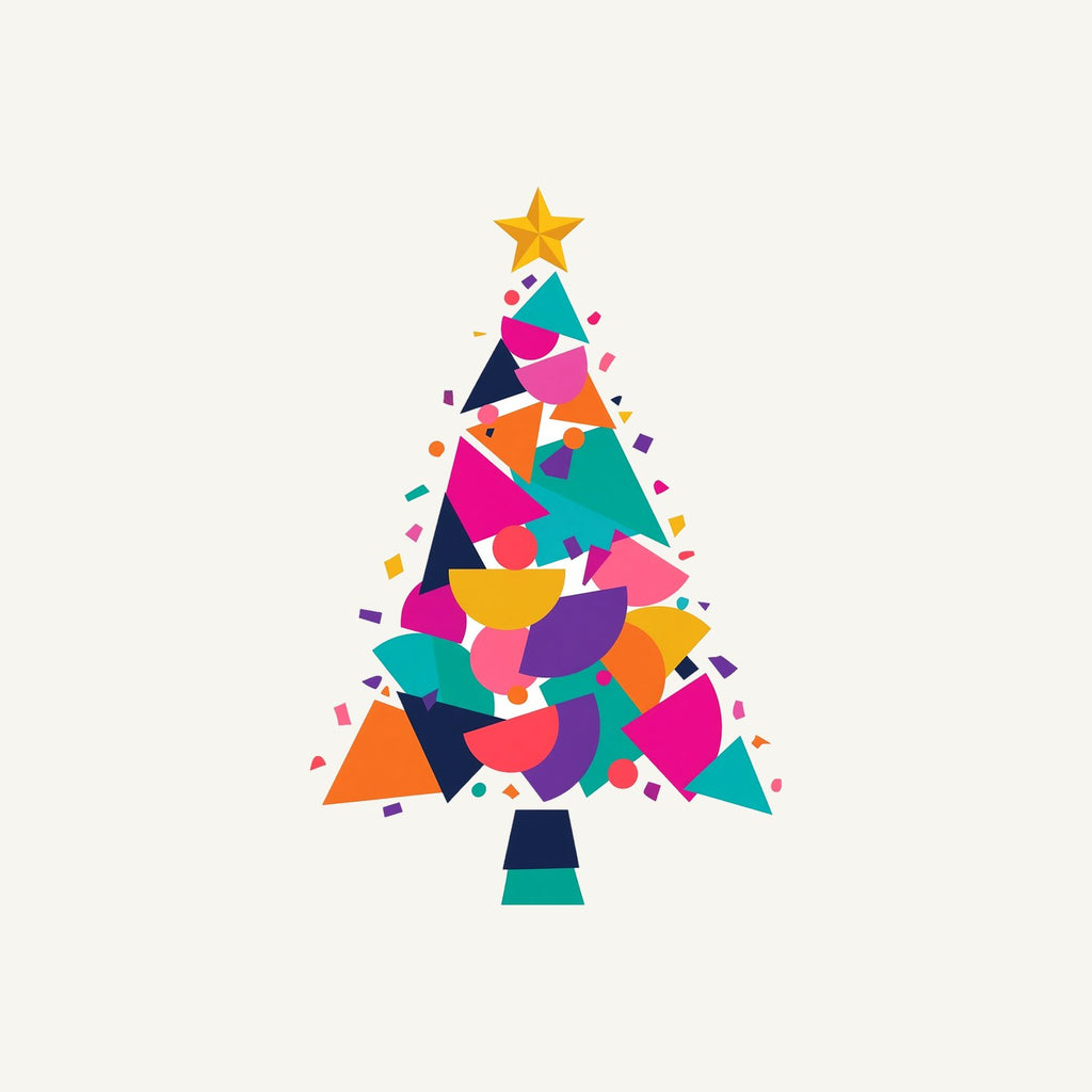 Modern Geometric Christmas Tree Personalised Kids and Baby Christmas Tee