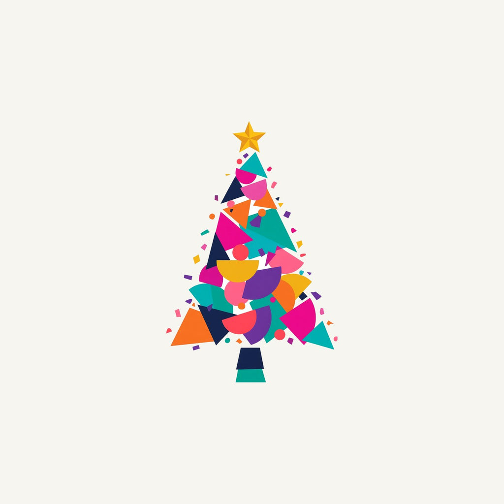 Modern Geometric Christmas Tree Personalised Christmas Mug