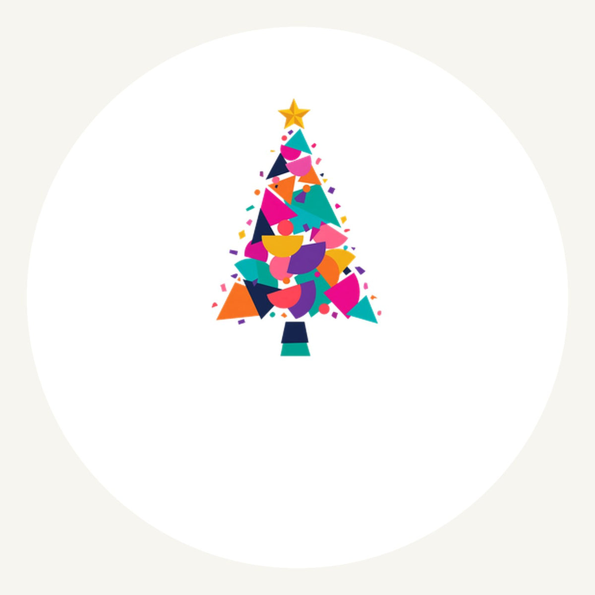 Modern Geometric Christmas Tree Personalised Pewter Christmas Ornament