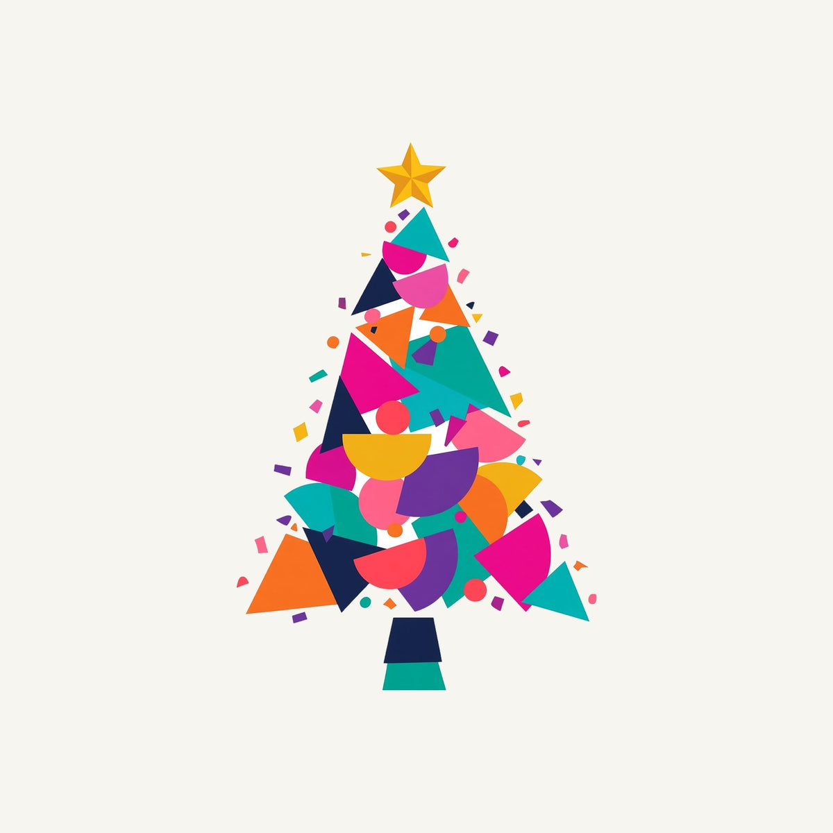 Modern Geometric Christmas Tree Personalised Santa Sack