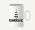 Monochrome Scandi Tree Personalised Christmas Mug