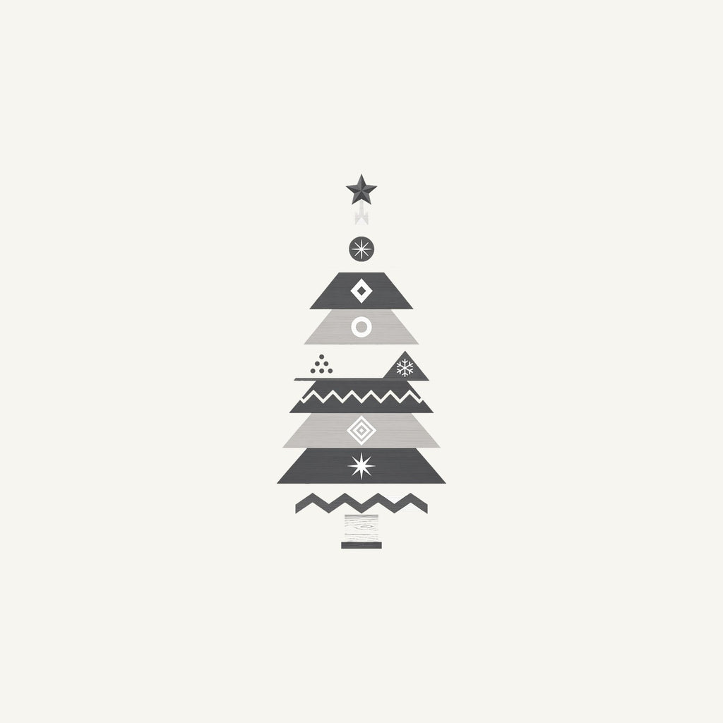 Monochrome Scandi Tree Personalised Christmas Mug