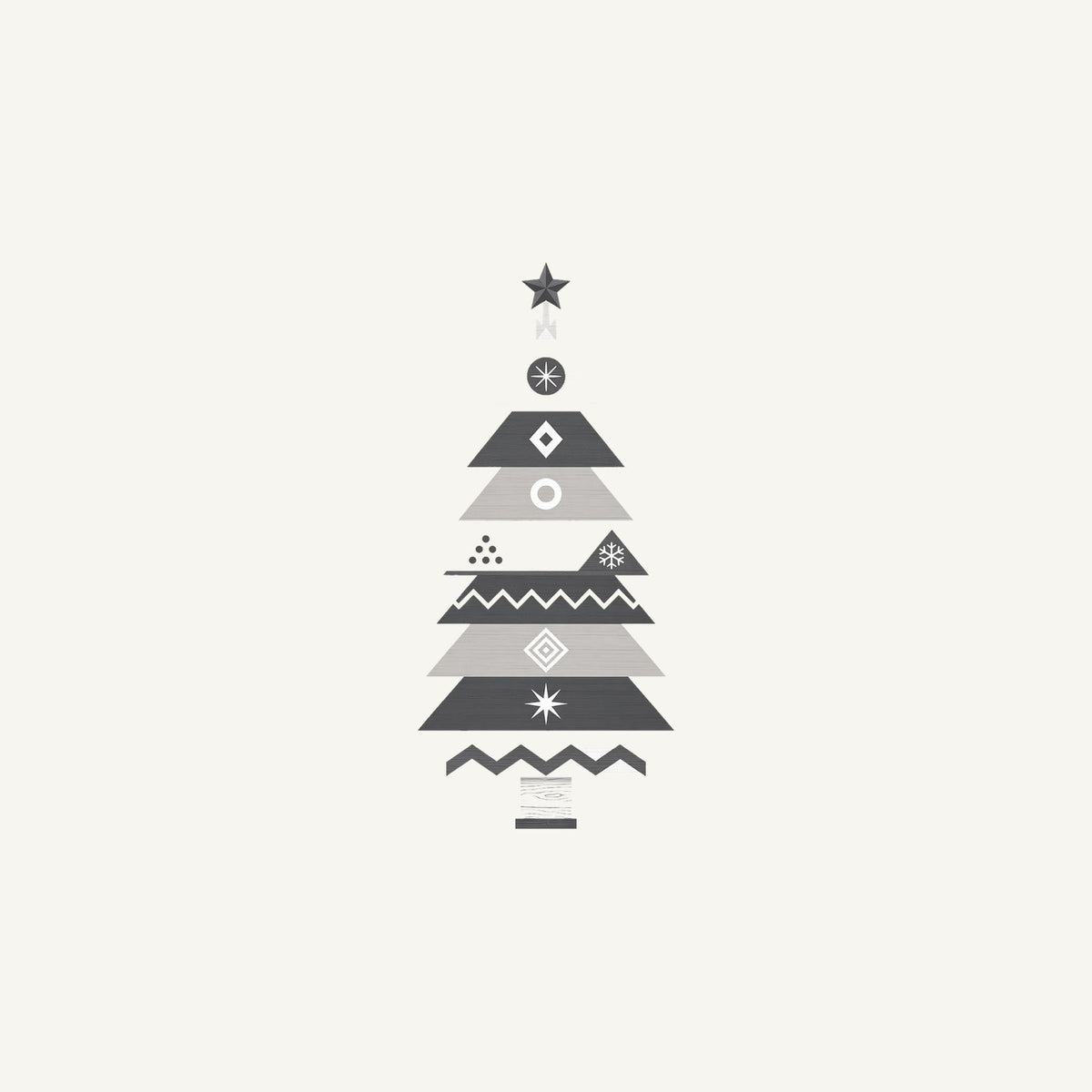 Monochrome Scandi Tree Personalised Christmas Mug