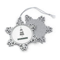 Monochrome Scandi Tree Personalised Pewter Christmas Ornament