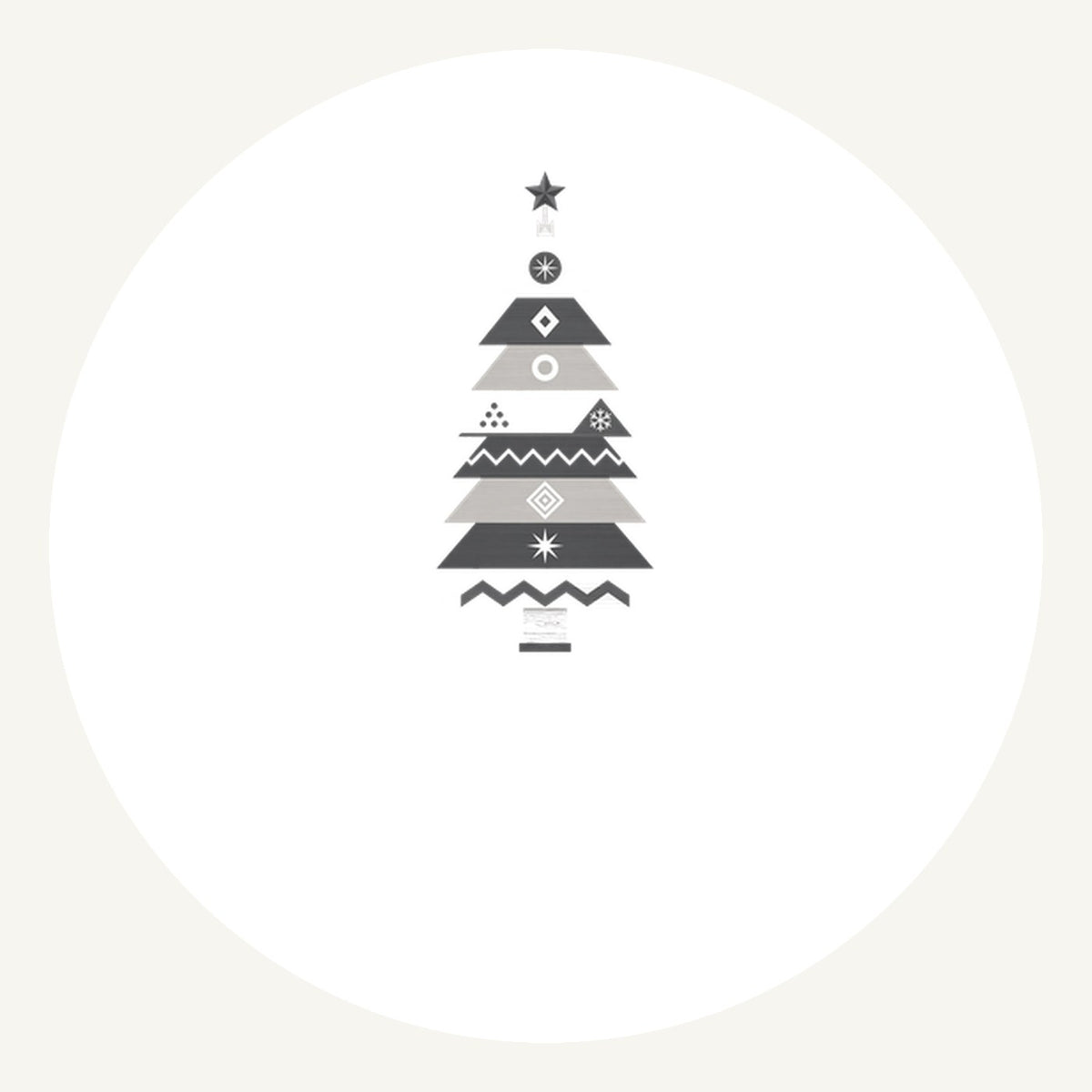 Monochrome Scandi Tree Personalised Pewter Christmas Ornament