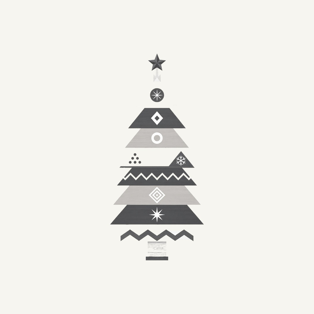 Monochrome Scandi Tree Personalised Christmas T-Shirt and Hoodie