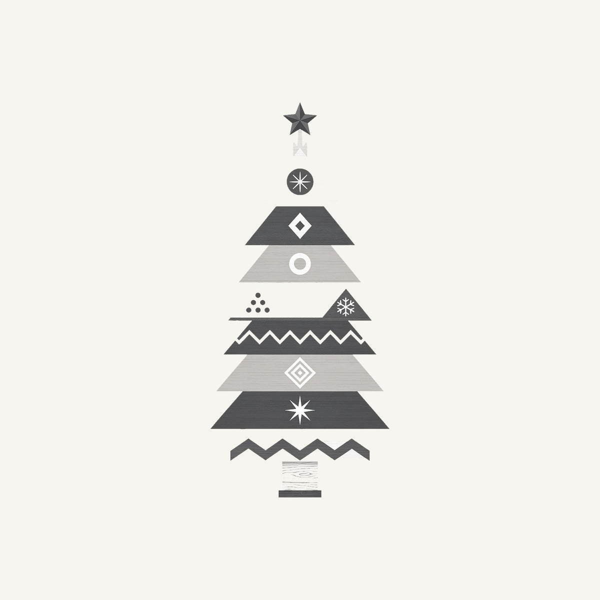 Monochrome Scandi Tree Personalised Santa Sack