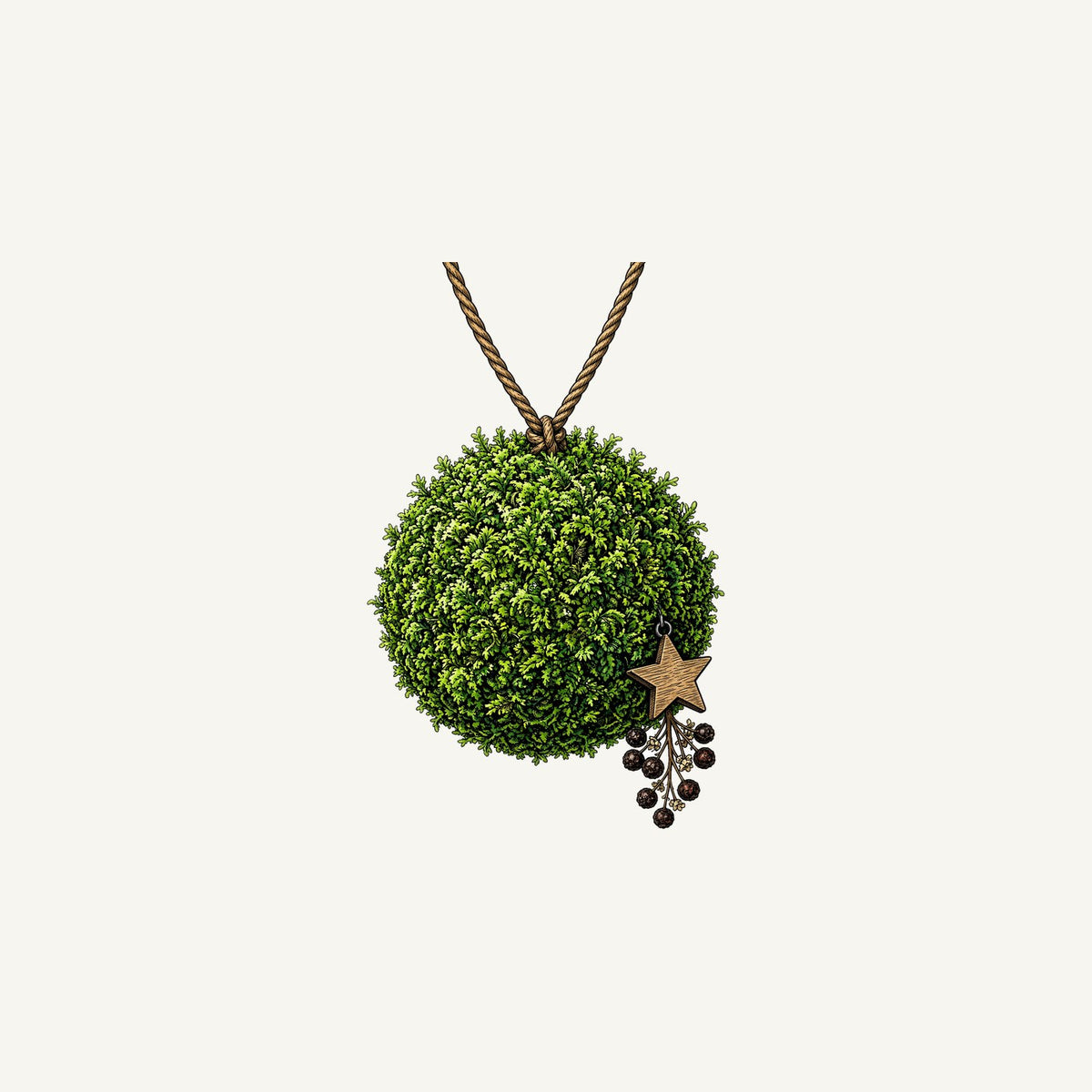 Moss Ball With Wooden Star Personalised Christmas Mug