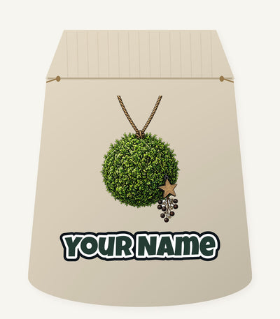 Moss Ball With Wooden Star Personalised Santa Sack
