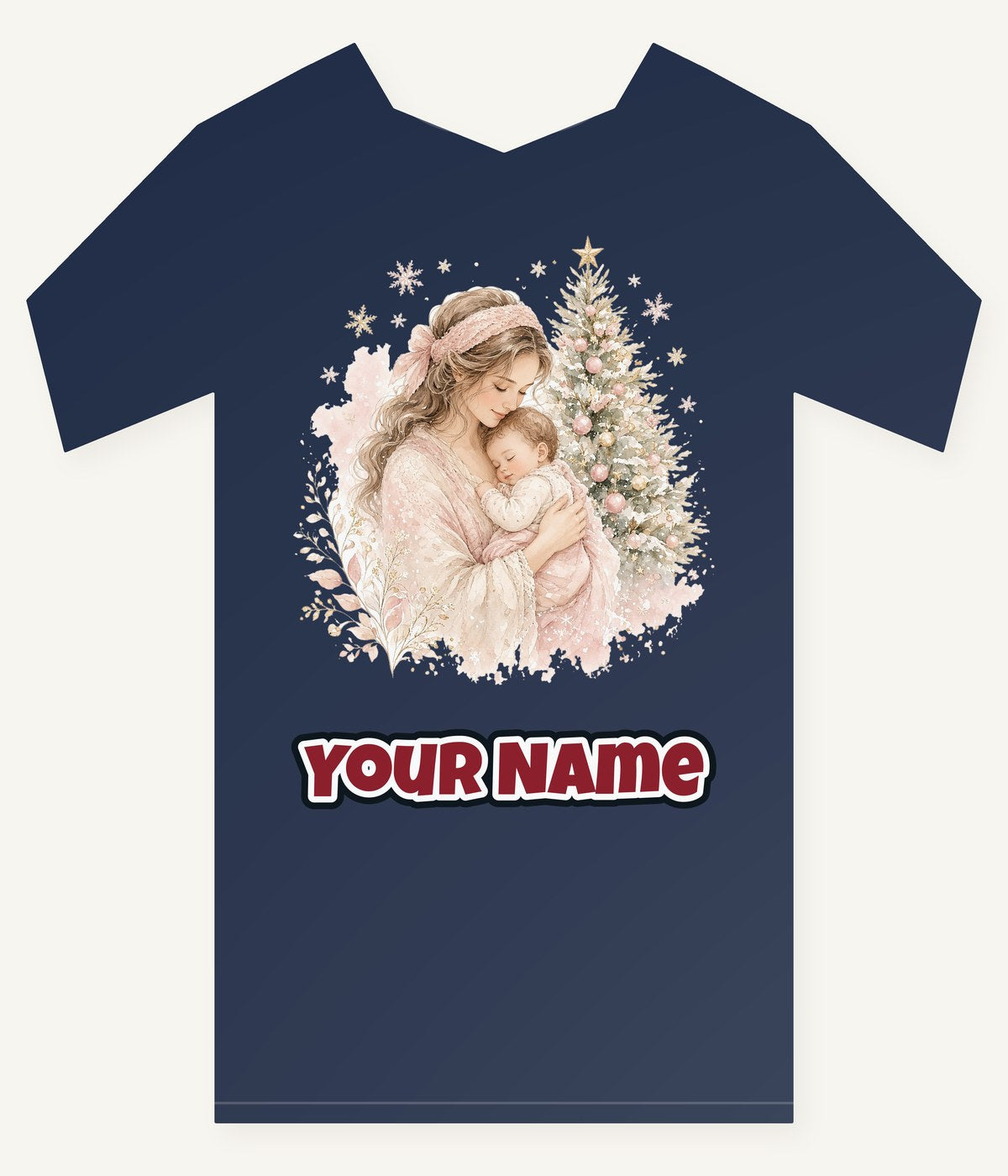 Mother and Baby Christmas Personalised Kids and Baby Christmas Tee