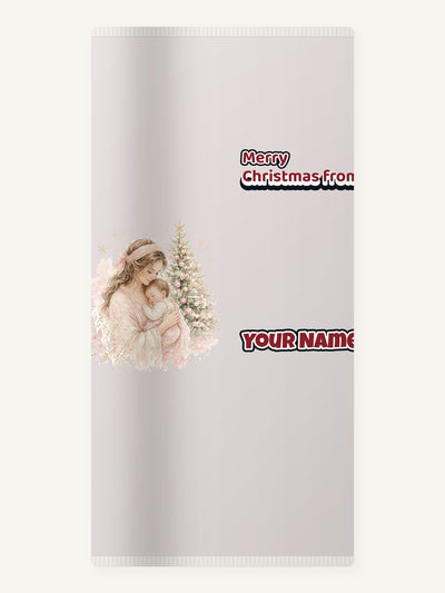 Mother and Baby Christmas Personalised Beach Towel