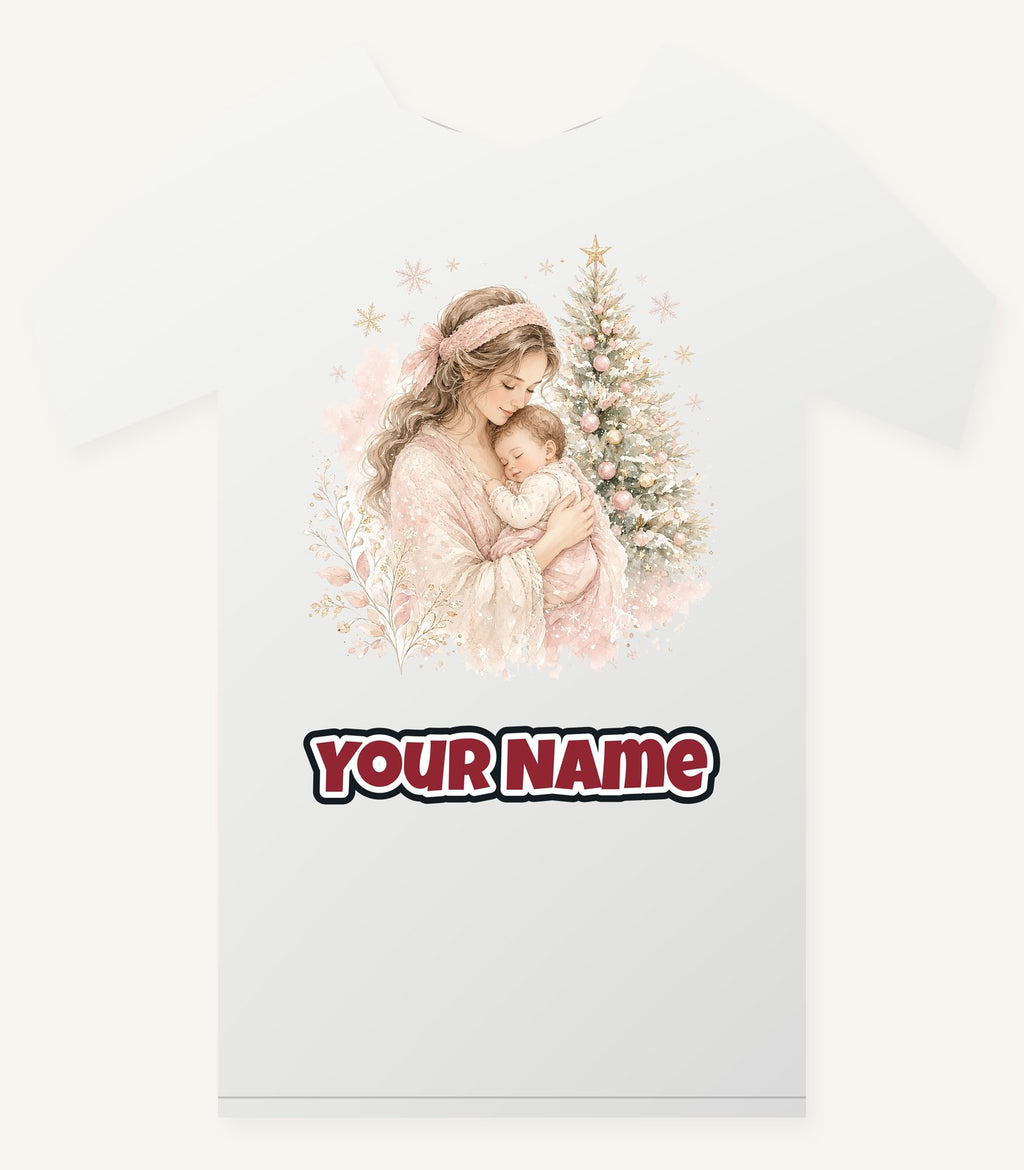 Mother and Baby Christmas Personalised Christmas T-Shirt and Hoodie