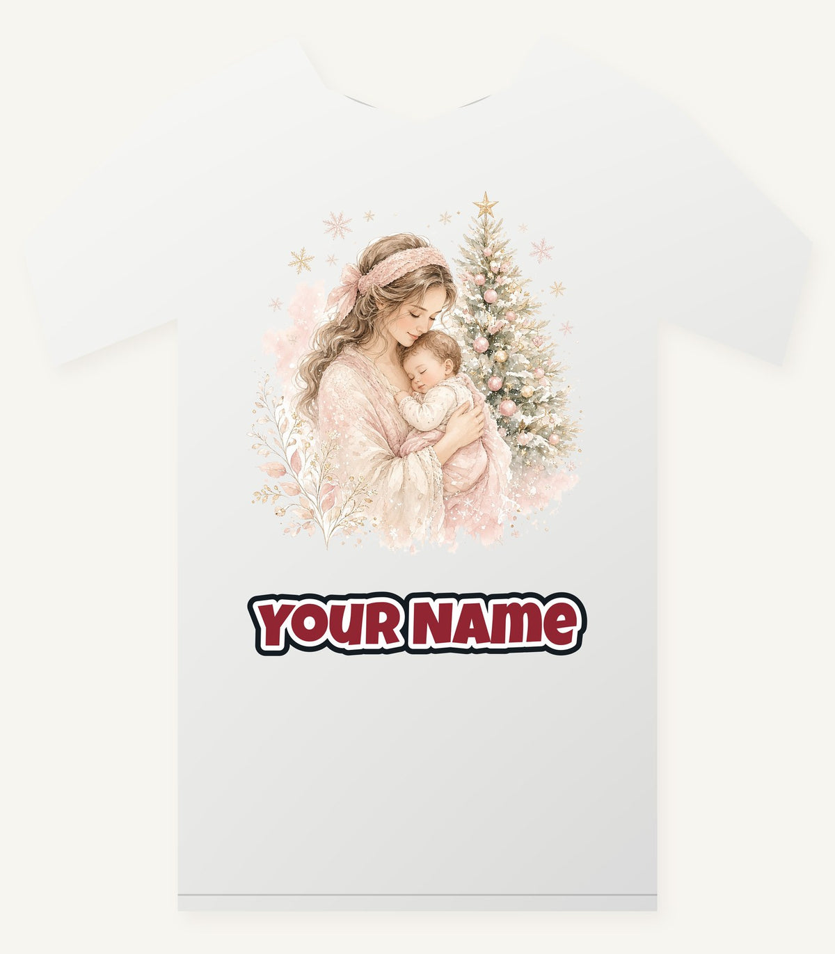 Mother and Baby Christmas Personalised Christmas T-Shirt and Hoodie