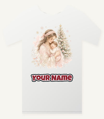 Mother and Baby Christmas Personalised Christmas T-Shirt and Hoodie