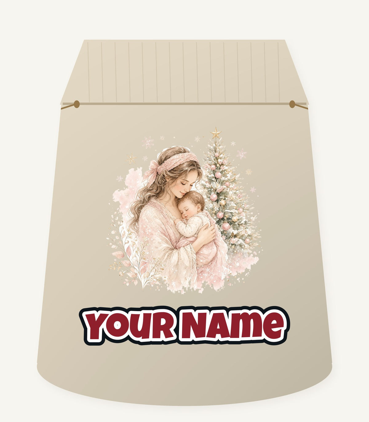Mother and Baby Christmas Personalised Santa Sack