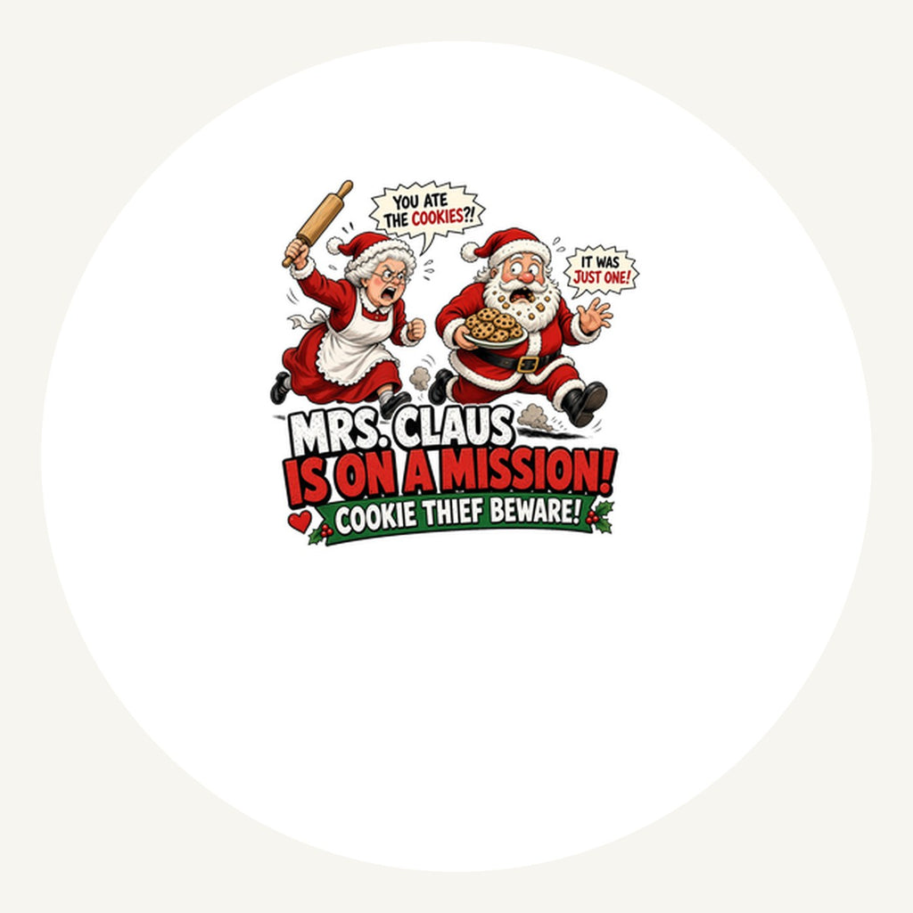 Mrs Claus Is On A Mission Personalised Pewter Christmas Ornament