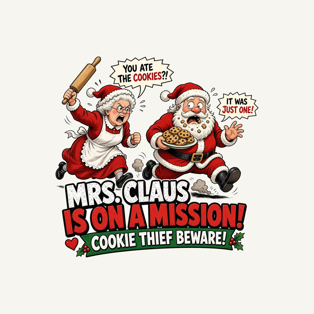 Mrs Claus Is On A Mission Personalised Christmas T-Shirt and Hoodie