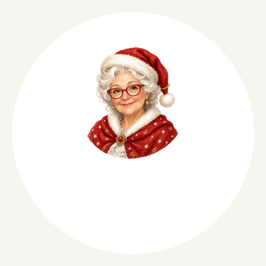 Mrs Claus Portrait Personalised Pewter Christmas Ornament