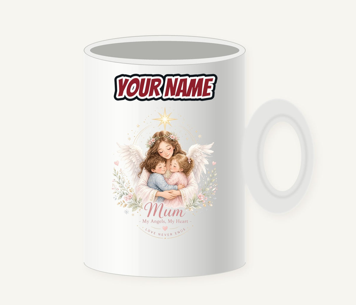 Mum And Her Angels Personalised Christmas Mug