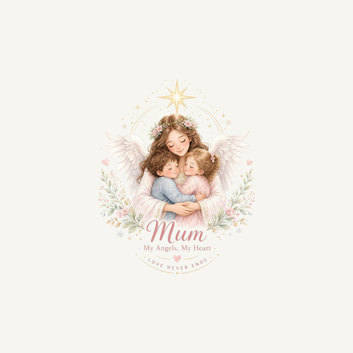 Mum And Her Angels Personalised Christmas Mug