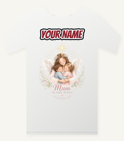 Mum And Her Angels Personalised Christmas T-Shirt and Hoodie