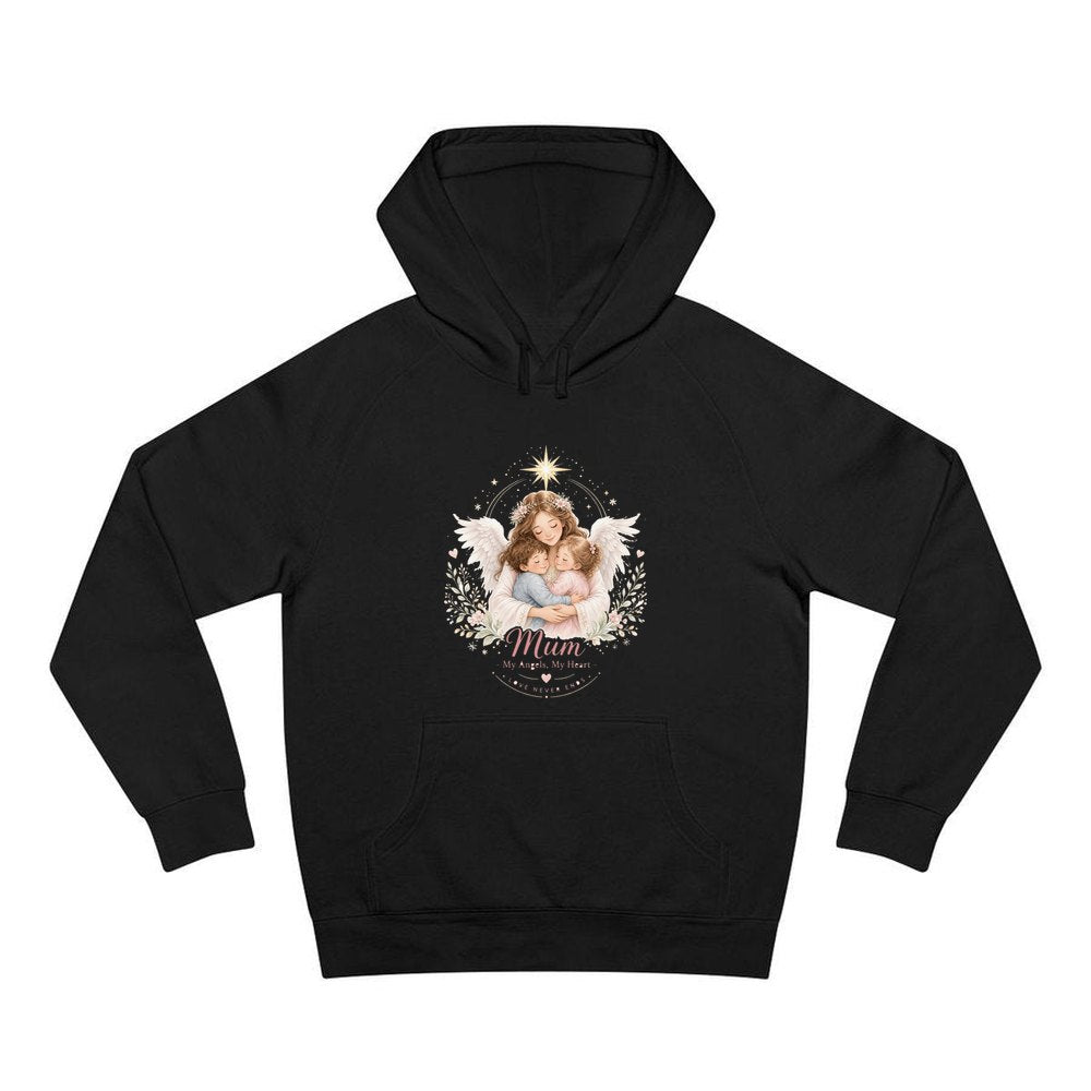 Mum And Her Angels personalised Christmas hoodie in black