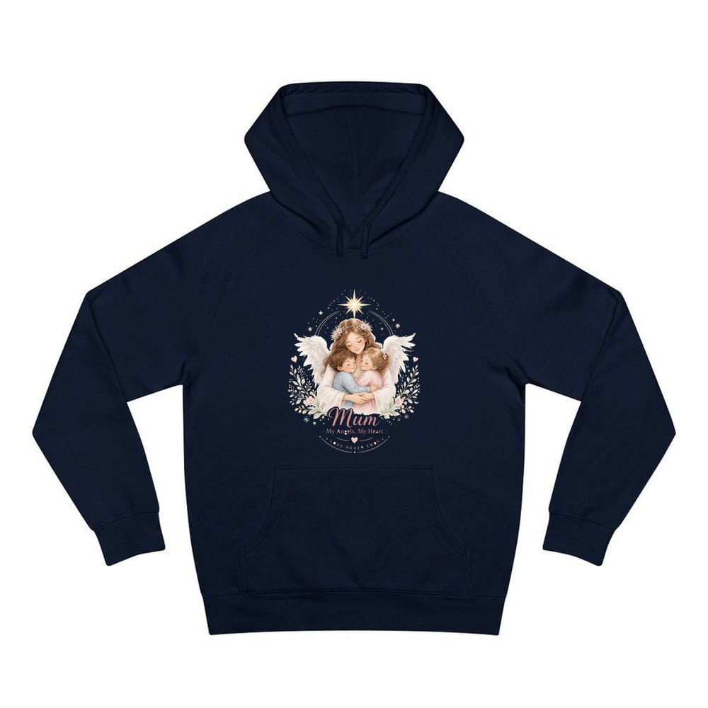 Mum And Her Angels personalised Christmas hoodie in navy