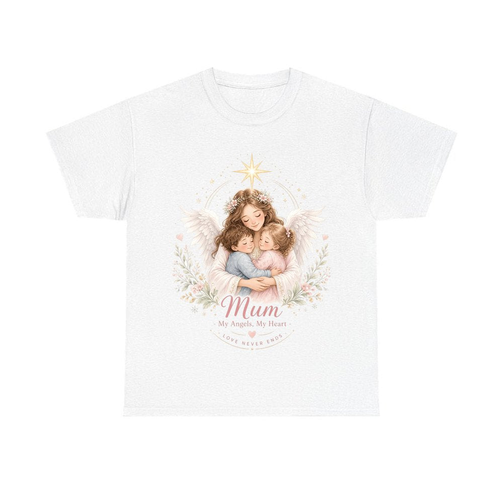 Mum And Her Angels personalised Christmas T-shirt in white