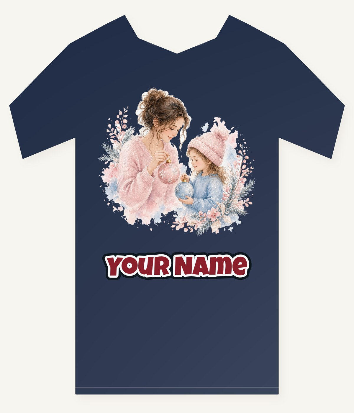 Mum and Me Baubles Personalised Kids and Baby Christmas Tee
