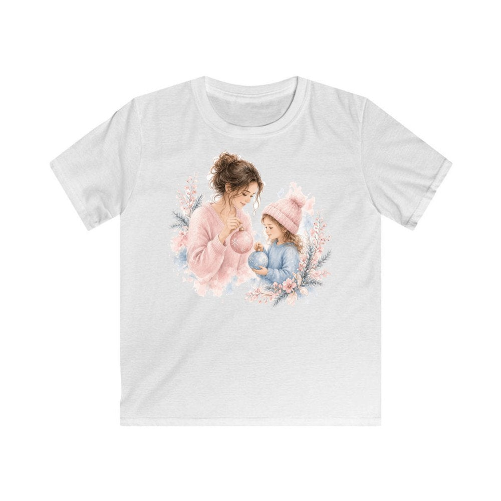 Mum and Me Baubles personalised kids Christmas tee in white