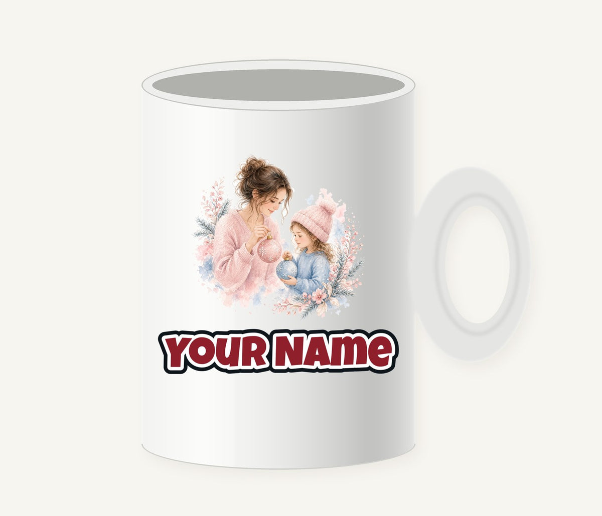 Mum and Me Baubles Personalised Christmas Mug