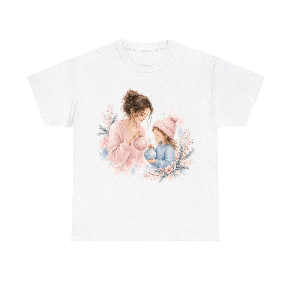 Mum and Me Baubles personalised Christmas T-shirt in white
