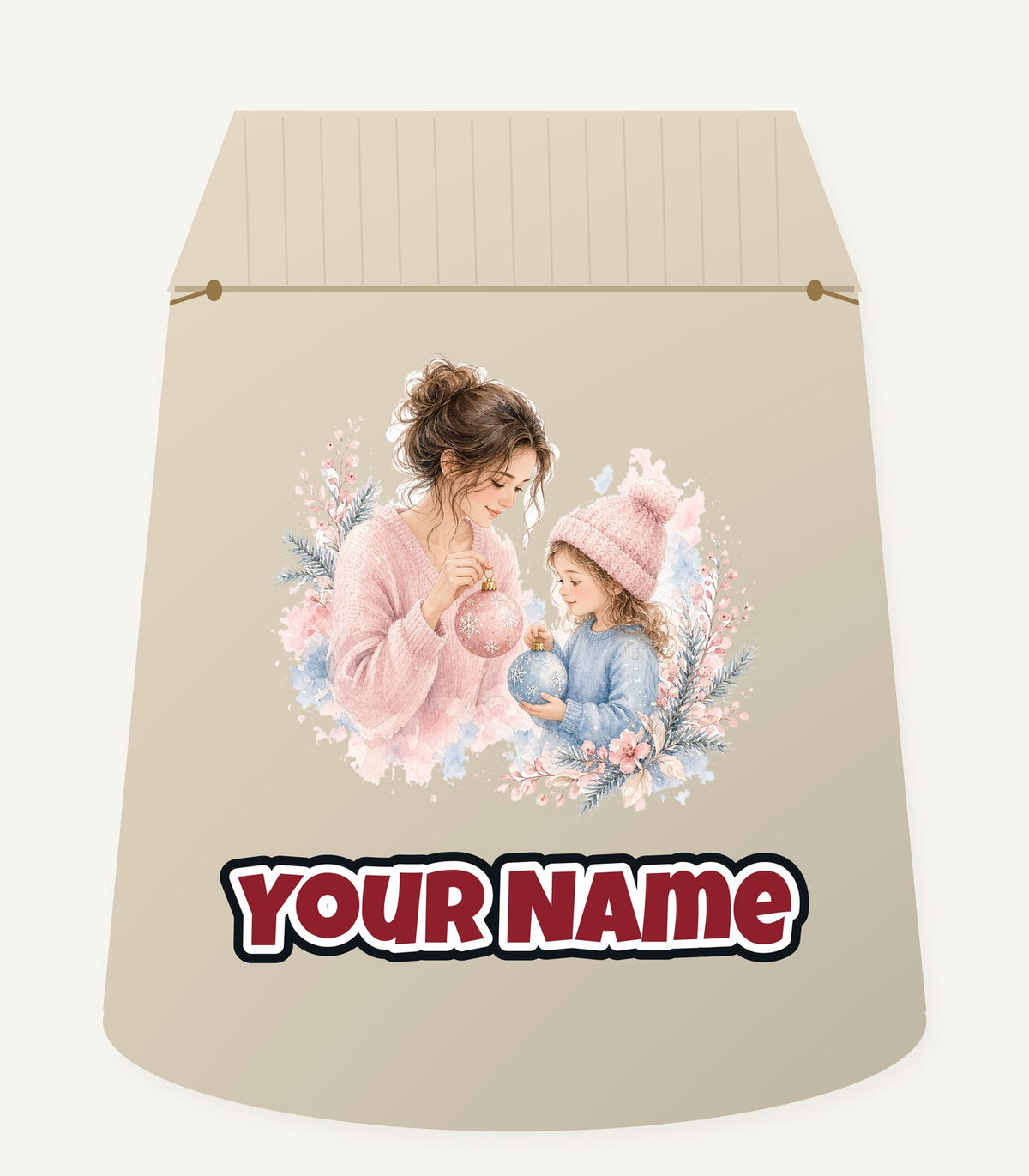 Mum and Me Baubles Personalised Santa Sack