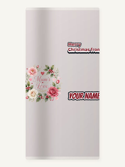 Mum's Love Floral Wreath Personalised Beach Towel