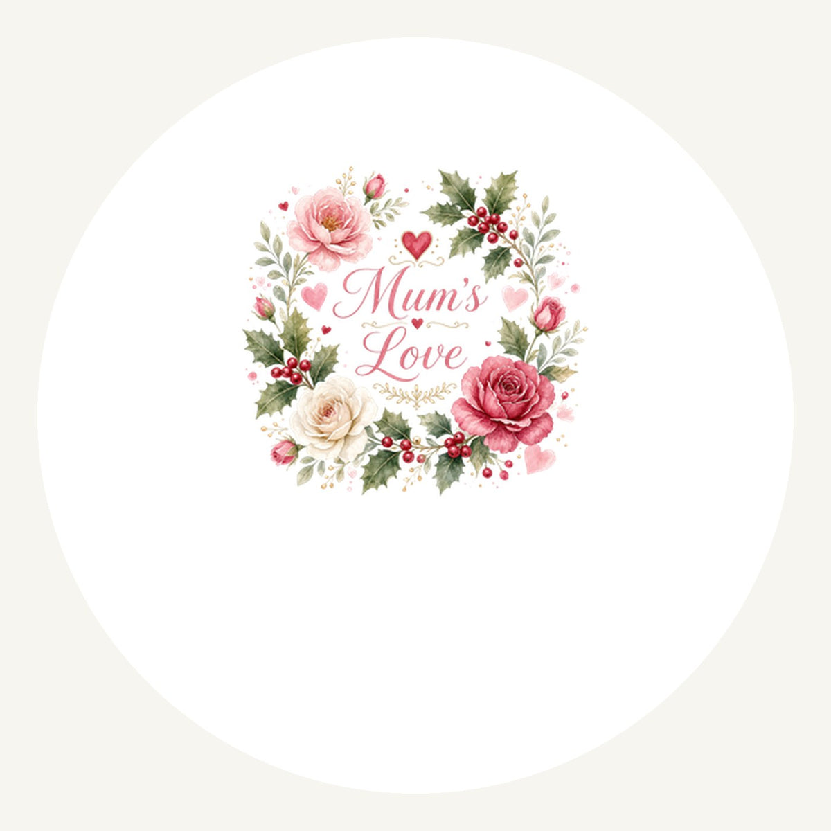 Mum's Love Floral Wreath Personalised Pewter Christmas Ornament