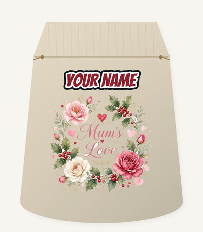 Mum's Love Floral Wreath Personalised Santa Sack