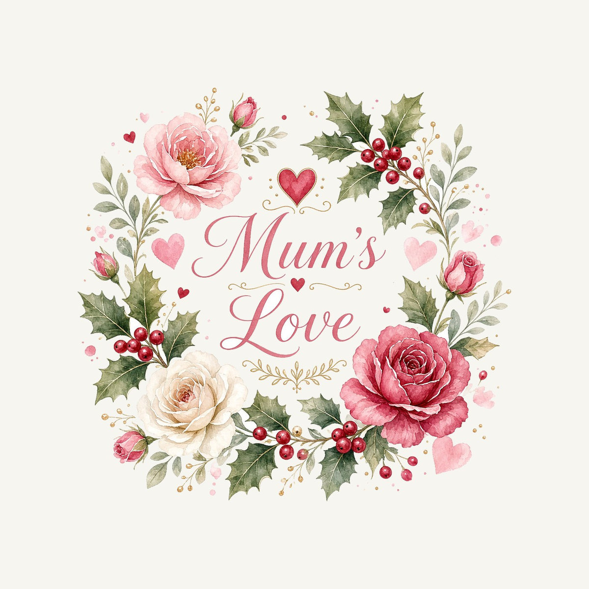 Mum's Love Floral Wreath Personalised Santa Sack
