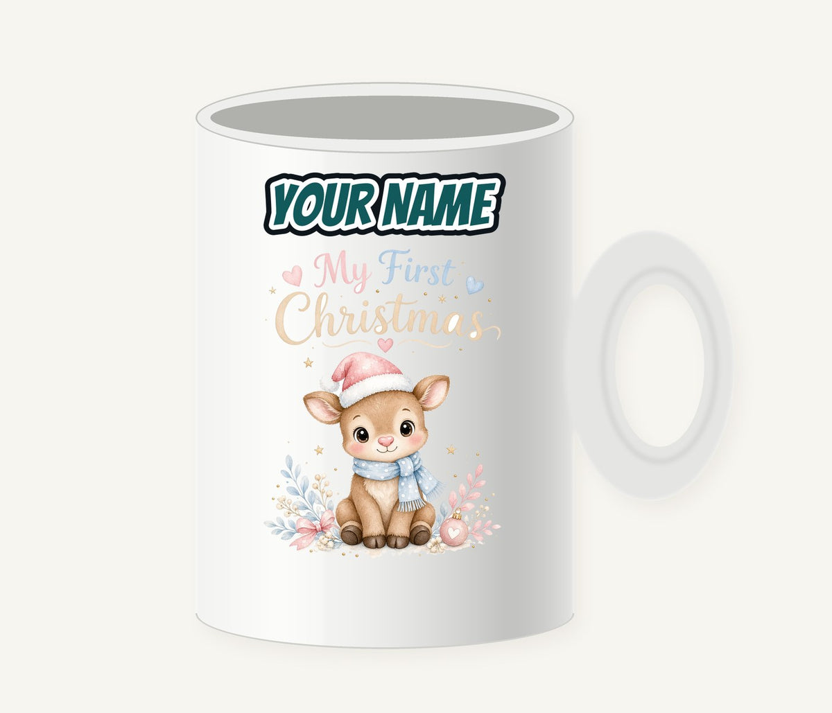 My First Christmas Fawn Personalised Christmas Mug