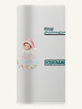 My First Christmas Pink Hat Personalised Beach Towel