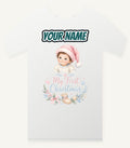 My First Christmas Pink Hat Personalised Christmas T-Shirt and Hoodie
