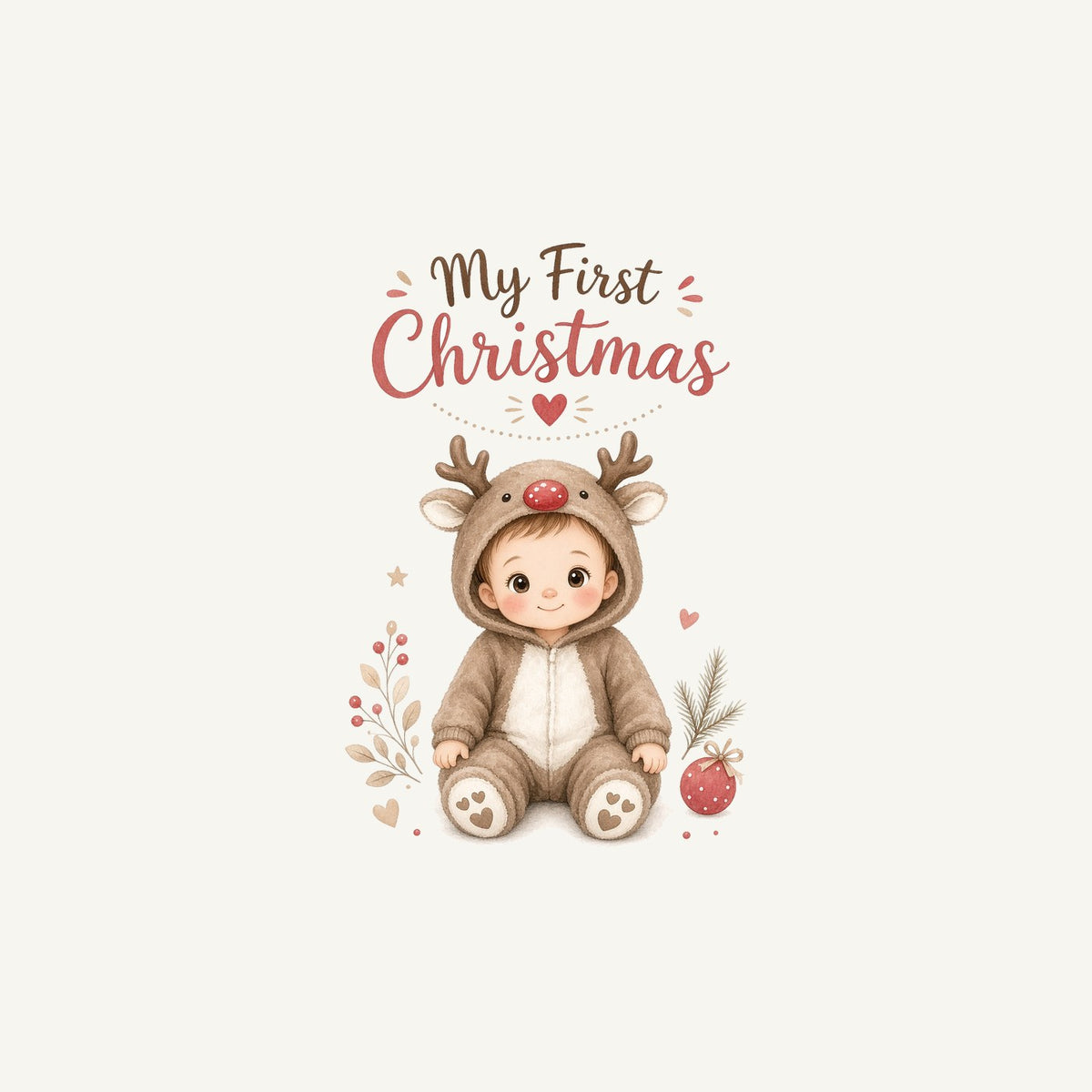 My First Christmas Reindeer Suit Personalised Christmas Mug