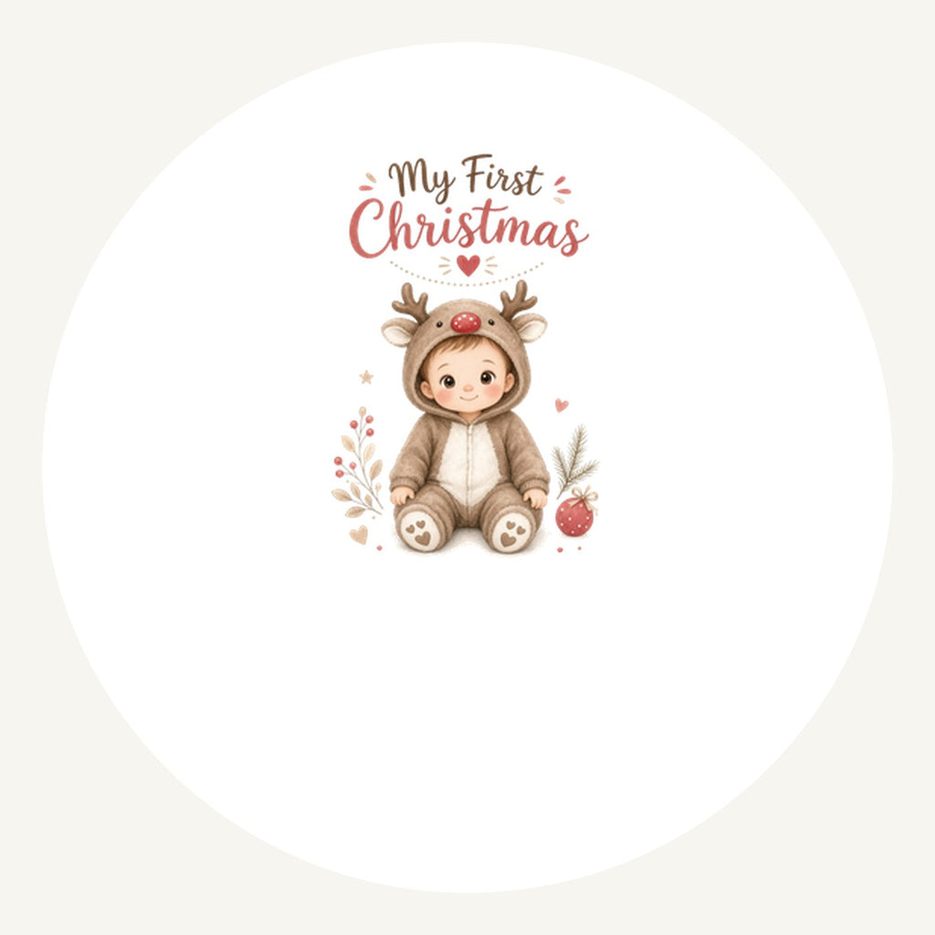 My First Christmas Reindeer Suit Personalised Pewter Christmas Ornament