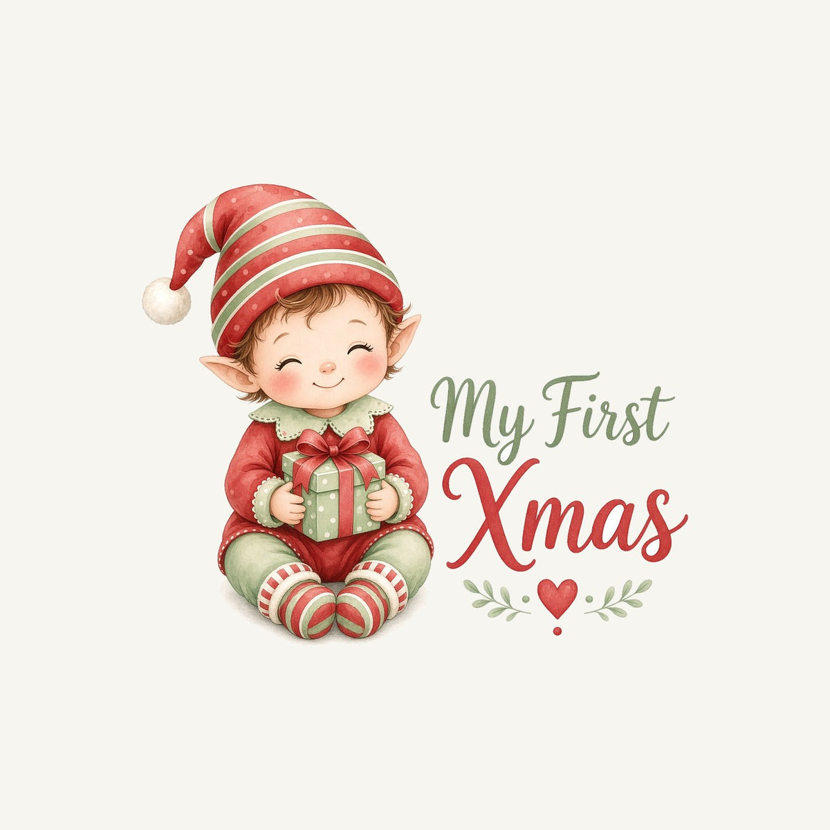 My First Xmas Elf Personalised Kids and Baby Christmas Tee