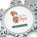 My First Xmas Elf Personalised Pewter Christmas Ornament