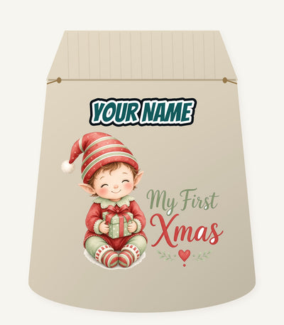 My First Xmas Elf Personalised Santa Sack