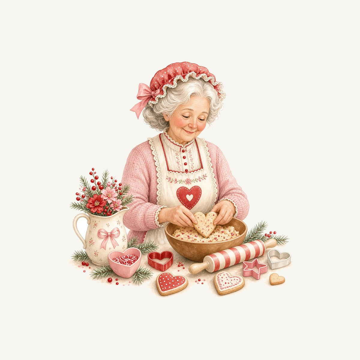 Nan Baking Christmas Biscuits Personalised Kids and Baby Christmas Tee